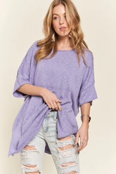 ADORA Drop Shoulder Loose Fit Knit Tunic Top OutfitFlow